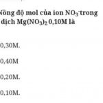 Nồng độ mol của ion NO3- trong dung dịch Mg(NO3)2 là bao nhiêu?